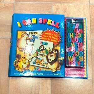 Vintage Kids I Can Spell Interactive Educational Letter Card Set